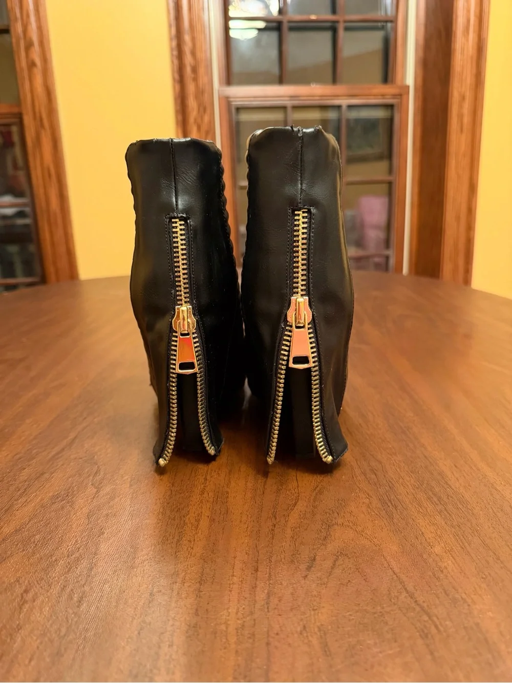 AKIRA Black Wedge Ankle Boots Size 9.5